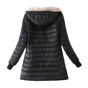 Lookbook Womens Hooded Sherpa Fleece Jacket Winter Warm Coat-Black