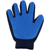 Pet Hair Remover Glove Gentle Massage Mitt with Enhanced Five Finger Design Blue-Right Hand