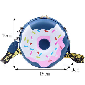 Womens Doughnut Crossbody Purse PU Shoulder Bag-Blue