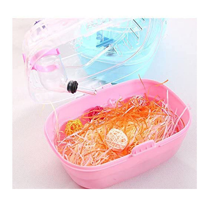 Portable Carrier Hamster Case Cage With  Snacks-Pink Princess