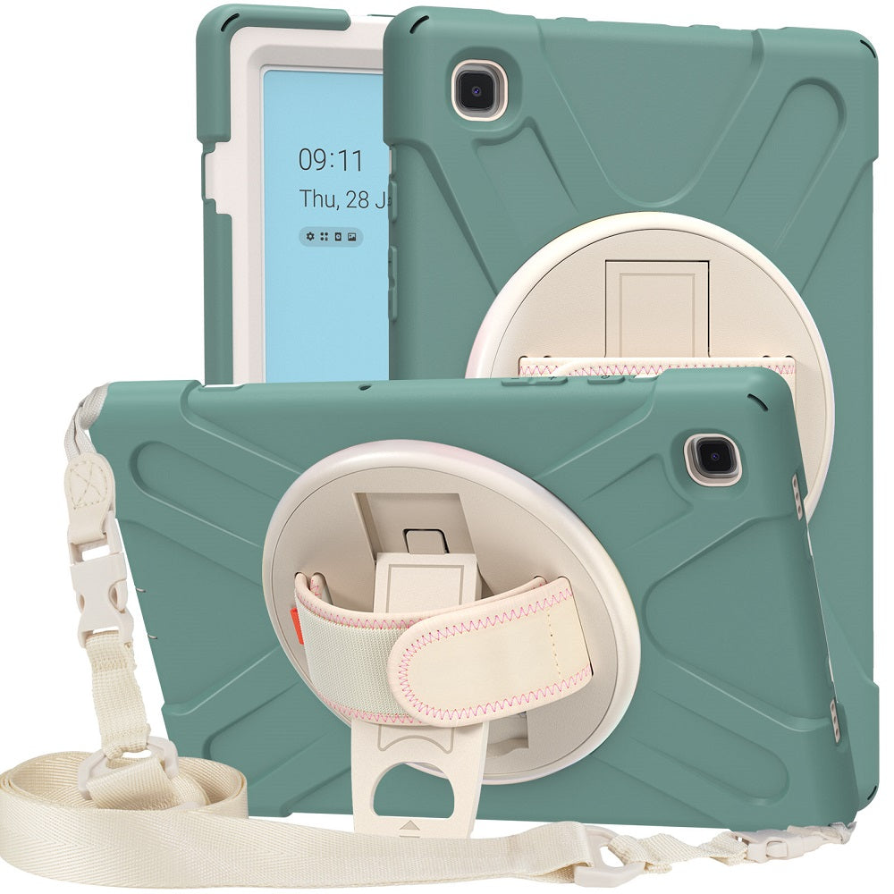 Morandi Tablet Case For Lenovo Tab M10 FHD Plus TB-X606F X606X 2020 10.3 Smart Cover With Kickstand+Strap-Emerald Green