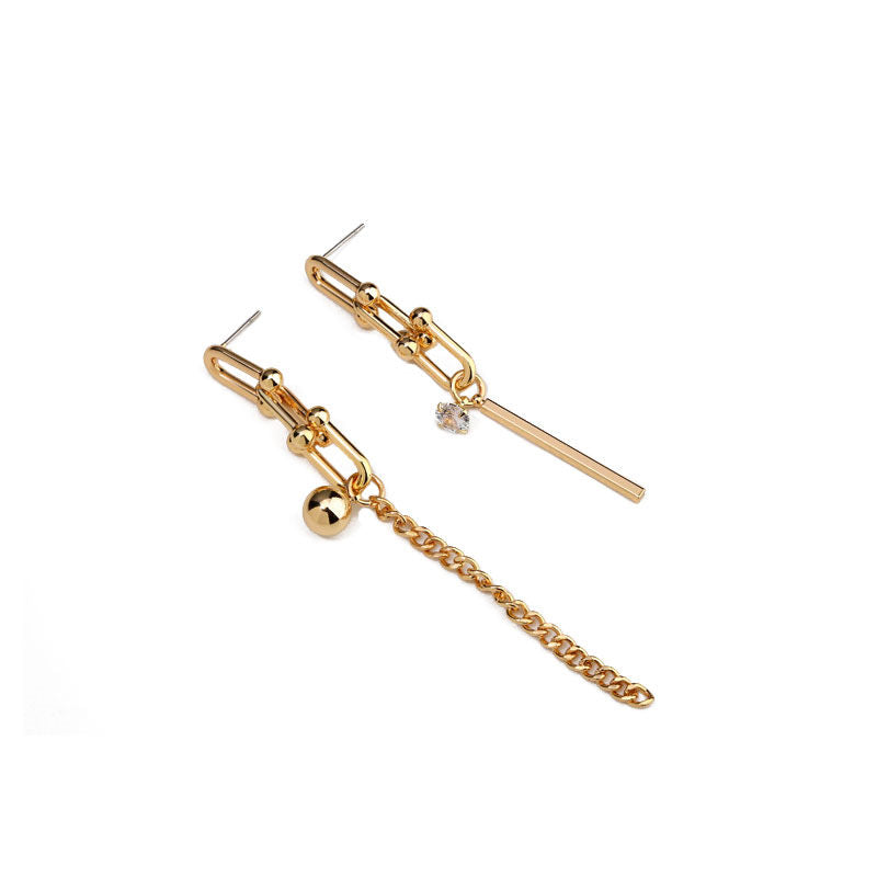 Asymmetry Earrings U Shape Pin Style Drop Detachable For Women Girls