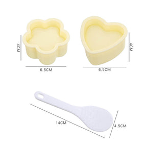 2 Pcs Rice Ball Mold Heart-Shaped Sushi Mold for Bento or Japanese Boxed Meal