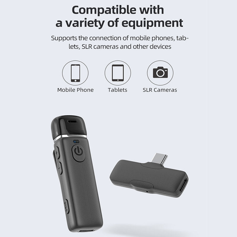 2.4G Mini Wireless Lavalier Microphone for Video Recording-Black