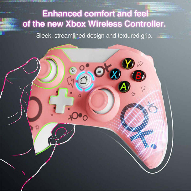 Wireless Controller with 2.4GHZ Adapter for Xbox One PS3-Pink