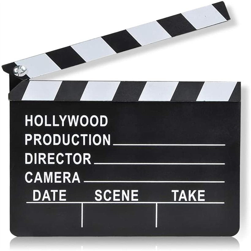 Movie Clapboard Movie Theme Party Decorations Slate Clapperboard Prop for Stage Plays Fun Photo Booth Prop