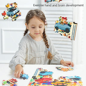 Puzzles for Kids Ages 3-8 Children Educational Toys with Portable Gift Box-Map