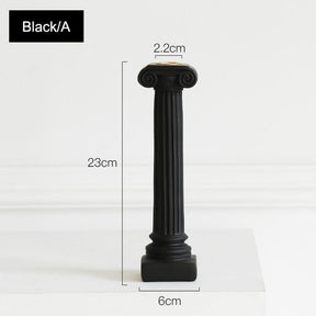 4 Pcs Retro Candle Holder Nordic Roman Column Aroma Candle Base for Festival Home Decor Ornament-Black