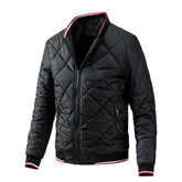 Mens Bomber Jacket Casual Fall Winter Zipper Jacket Coats-Black