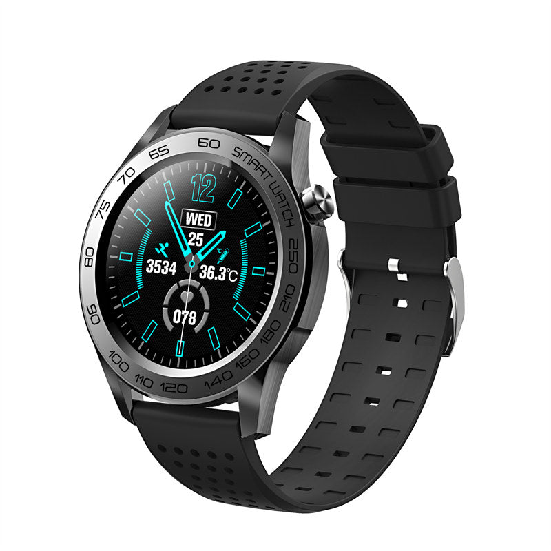 F22U Smart Watch with Heart Rate Monitor Body Temperature Thermometer  IP67 Waterproof-Black