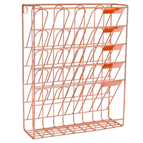 Hanging File Organizer6 Tier Wall Mount Document Letter Tray File Organizer for Home and Office -Rose Gold