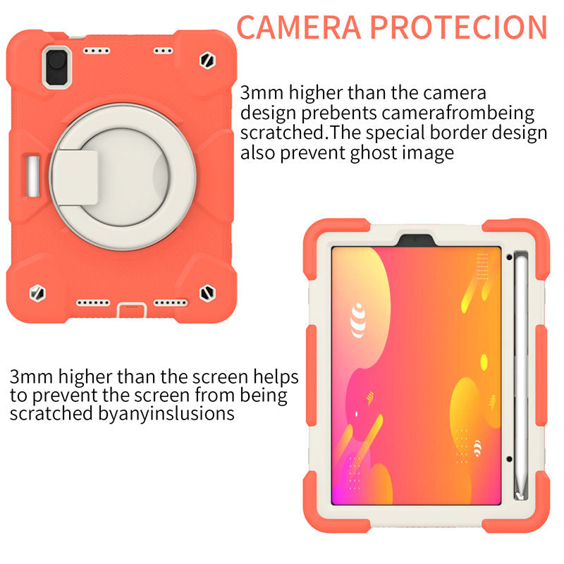 iPad Case For iPad Mini 6 with 360¡ãSwivel Stand-Coral Orange