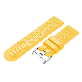 26mm Strap For Garmin Fenix 5X/5X Plus/3/3 HR/6X/6X Pro Watchband Quick Release Easy Fit Silicone Bands Silver Buckle-Yellow