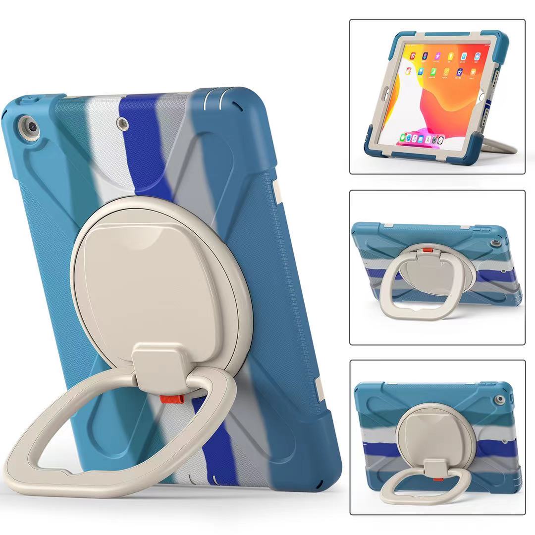 B-OnePiece iPad Case+Neck Strap For iPad Mini 1/2/3/4/5/6-Colorful&Blue