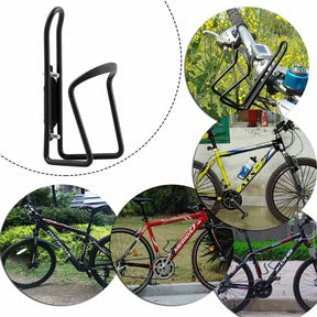 Lightweight Aluminum Alloy Bicycle Water Bottle Cage Holder for Outdoor Activities Drilled Holes Required-Black