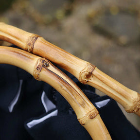 Retro Womens Bamboo Handbag Handmade Large Tote Bag Wicker Basket Bag-Beige