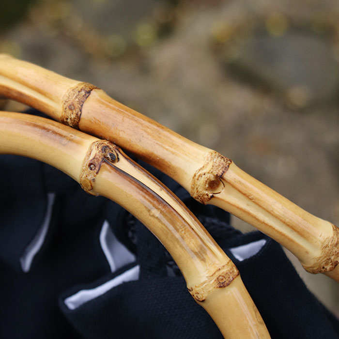 Retro Womens Bamboo Handbag Handmade Large Tote Bag Wicker Basket Bag-Beige