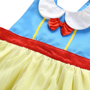 Girls Princess Apron Strap Dress Backless Smock-Snow White