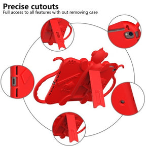 Monkey iPad Case Cartoon Kids Safe Anti-fall Protective Cover For Samsung Galaxy Tab A 8inch£¨2019£©T290/T295-Red