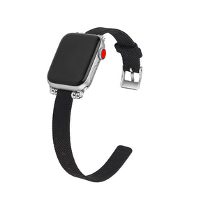 Slim Canvas Watch Band With Positioning Beads For Apple Watch SE/6/5/4/3/2/1(Black)