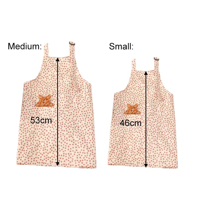 Kids Floral Stain Resistant Art Painting Apron Set-Maroon Flower