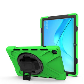 OnePiece Tablet Case Anti-fall Protective Cover Bulit-in Kickstand/Hand+Neck Strap For HuaWei MediaPad M6 10.8inch 2019/Matepad 10.8inch-Green