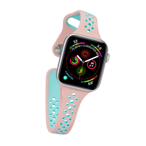 Nike Silicone Sport Breathable Watch For Apple iWatch Series-Pink Green