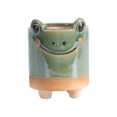 Ceramic Decor Succulent Flower Pot for Office Home School Decorated-Frog