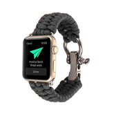 Nylon Rope Watch Band With Adjustable Size Outdoor Survival Stainless Steel Shackle For Apple Watch SE/6/5/4/3/2/1(Gray)