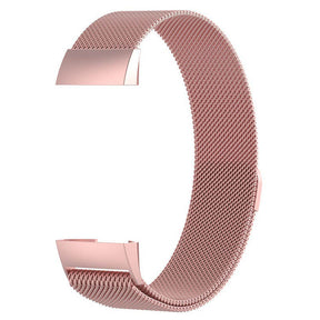 For Fitbit Charge 3 Wristband Milanese Replacement Stainless Steel Watch Band-Rose Pink