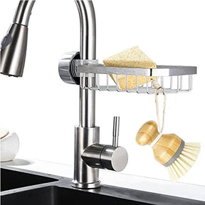 Faucet Caddy Organizer Stainless Steel Sponge Rag Hanging Basket-TrueColor