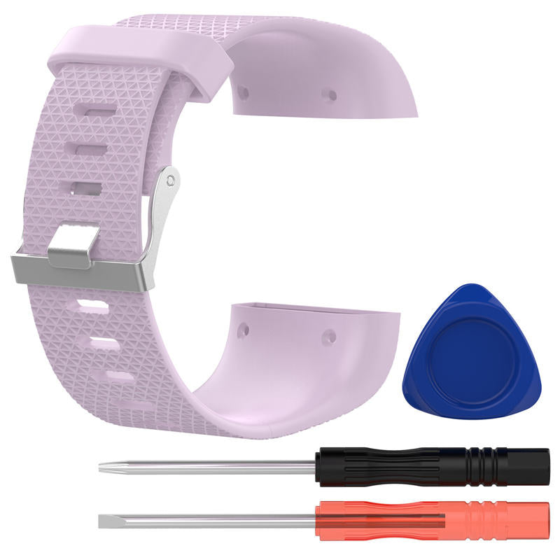 Soft Silicone Band For Fitbit Surge Smart Watch Replacement Accessories-Light Purple