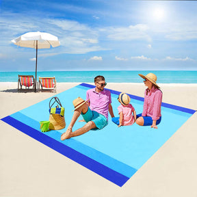 Sand Free Beach Blanket 82 x79inches Portable Waterproof Beach Mat-Blue Gradient