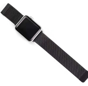 Metal Mesh Watch Watch Band With Steel Magnetic Absorption Loop For Apple Watch SE/6/5/4/3/2/1(Black)