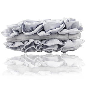 Roses Clutch Purse Satin Money Clip Evening Handbag-Silver