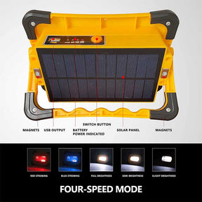 Rechargeable Solar LED Work Light 4 Light Modes for Job Site Lighting Emergency Camping-60W