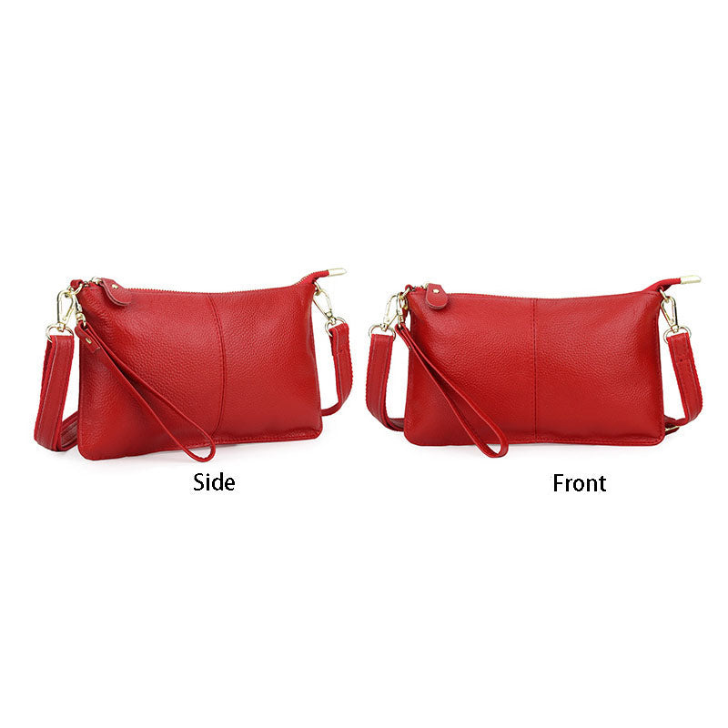 Leather Clutch Small Envelope Crossbody Bags for Women-Red