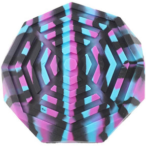 Geometric Silicone Ashtray Eco-Friendly Portable Unbreakable Tabletop Tray for Cigarettes Cigar -Black+Purple+Biue