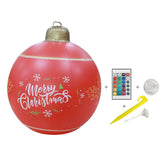 Outdoor Inflatable Ball Decor with LED Light and Remote Control for Christmas Holidays-Red