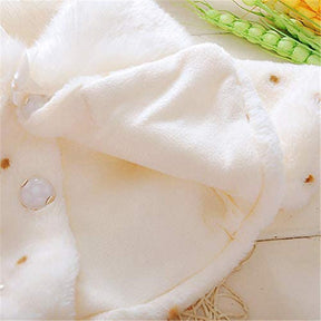 Girls Princess Faux Fur Wraps Shawl Flower Girls Bolero Princess Cape-White