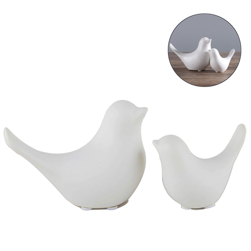 Ceramic Animal Figurines Home Decoration Furniture Desktop Display-White Bird