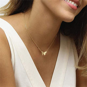 Dainty Butterfly Pendant Necklaces for Women-Gold