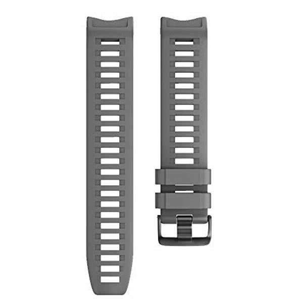 For Garmin Instinct Watchband Soft Silicone Adjustable Replacement Strap 22MM Black Steel Buckle-Graphite Gray