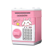 Children's Electronic Piggy Bank with Password Cute ATM Piggy Bank Great Toy Gift-Rabbit