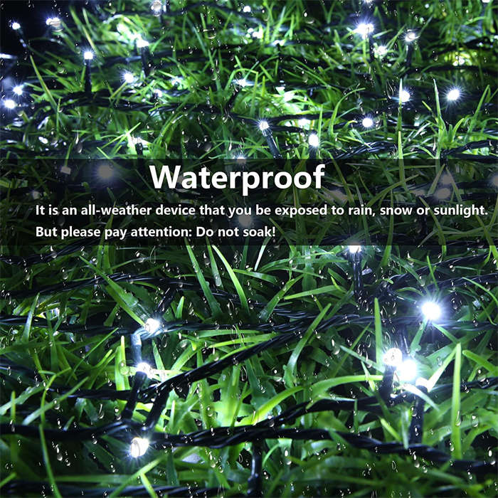 Solar Christmas Lights 72ft 200 LED 8 Modes Solar String Lights Waterproof-White