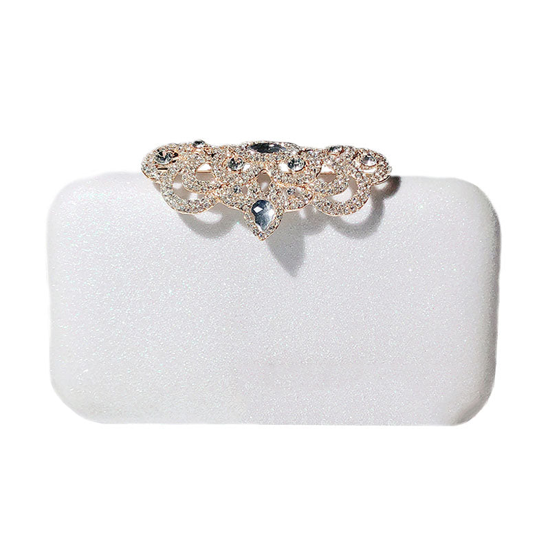 Ladies Rhinestones Clutch Crown Decoration Vintage Evening Bag-Write