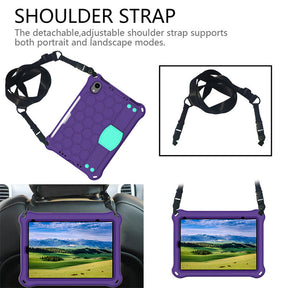 Hive iPad Case For iPad Mini 6 Durable Stand Cover With Shoulder Strap-PurpleAqua