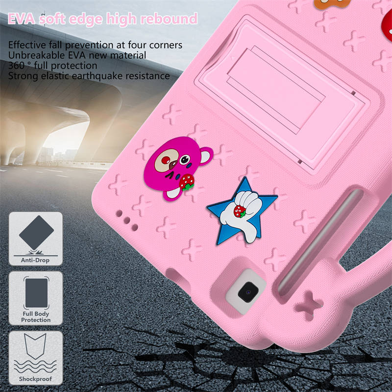 Strawberry Tablet Case with Holder for HUAWEI M3/Samsung Galaxy Tab A7 Lite(2021)/A8 (2019)-Pink