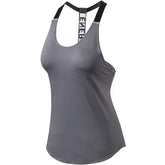 Workout Tank Tops T-Shape Sling Vest Fitness Running Training Quick Drying Yoga Tops 2011-Gray