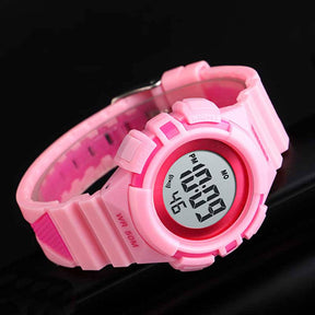 Kids Watches Sport Simple Two-Color Strap LED Electronic Watches-Pink